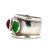 Sterling Silver Created Sapphire Emerald Ruby Wide Band Fashion Ring Size 7.5