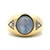 18K Yellow Gold Natural Star Sapphire App .70cttw Diamond Accented Flush Set Unisex Ring Size 9