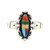 Sterling Silver Multi-stone Inlay Fashion Ring Size 9