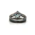 Sterling Silver Topaz With Diamonds Three band into one Ring Size 6