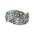 Sterling Silver Two Tone Cushion Cut Simulated Emerald Cocktail Ring Size 7