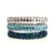 Sterling Silver Ombre Pave Crystal Triple Band Ring Size 8