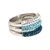 Sterling Silver Ombre Pave Crystal Triple Band Ring Size 8