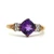 10kt Gold Checkerboard Amethyst two Diamond Accent Ring Size 8