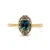 10K Yellow Gold Oval Cut Montana Blue Sapphire Diamond Halo Accent Fashion Band Size 6.75
