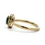10K Yellow Gold Oval Cut Montana Green Sapphire Diamond Halo Accent Fashion Band Size 6.75