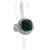 Sterling Silver Cushion Cut Emerald Statement Ring Size 7