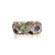 Sterling Silver Two Tone Multi Stone Filigree Band Ring Size 8