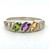 Sterling Silver Multi Stone Citrine, Amethyst, Peridot  Heart Band Size 11