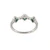 10K White Gold Round Cut Emerald Clover Stacker Size 6.5