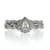 10K White Gold Pear Cut Diamond Halo Twisted Band Engagement Wedding Set Size 7