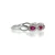 10K White Gold Marquise Cut Ruby Halo Eternity Ring Size 7
