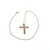 10K Yellow Gold Bezel Set Diamond Cross Necklace 18"