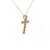 10K Yellow Gold Bezel Set Diamond Cross Necklace 18"