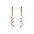 14k Yellow Gold Round Cut Diamond Spiral Dangle Huggie Hoop Earrings