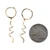 14k Yellow Gold Round Cut Diamond Spiral Dangle Huggie Hoop Earrings