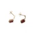 14k Yellow Gold Oval Cut Garnet Halo Drop Earrings