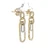 10k Yellow Gold Diamond Geometric Link Drop Earrings