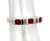 Sterling Silver Rubies Diamonds Single Band Ring Size 7