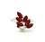 Sterling Silver Marquise Garnet Leaves Sing Band Ring Size 8