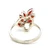 Sterling Silver Marquise Garnet Leaves Sing Band Ring Size 8