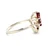 Sterling Silver Marquise Garnet Leaves Sing Band Ring Size 8