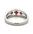 Sterling Silver Square Garnets Three Split Band Ring Size 9