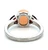 Sterling Silver Peach Translucent Capucinne Two Ruby Single Band Size 11