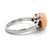 Sterling Silver Peach Translucent Capucinne Two Ruby Single Band Size 11