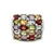 Sterling Silver Multi Stone Peridots, Citrines, Garnets, Blue Topaz, Amethysts Wide Band RIng Size 7