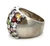 Sterling Silver Multi Stone Peridots, Citrines, Garnets, Blue Topaz, Amethysts Wide Band RIng Size 7