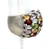 Sterling Silver Multi Stone Peridots, Citrines, Garnets, Blue Topaz, Amethysts Wide Band RIng Size 7