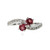 14k White Gold Round Cut Pink Tourmaline Multi Stone Bypass Ring Size 7