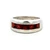 Sterling Silver Row of Garnet Channel Set Wide Band Size 8
