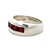 Sterling Silver Row of Garnet Channel Set Wide Band Size 8