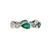 14k White Gold Pear Cut Bezel Set Emerald Ring Size 7