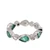 14k White Gold Pear Cut Bezel Set Emerald Ring Size 7