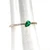 14k Yellow Gold Pear Cut Emerald & Diamond Accent Stacker Ring Size 6.5