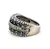 Sterling Silver Marcasite Floral Inspired Crystal Band Ring Size  8
