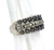 Sterling Silver Marcasite Floral Inspired Crystal Band Ring Size  8