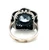 Sterling Silver Marcasite Blue Topaz Ring Single Band Size 6.5