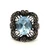 Sterling Silver Marcasite Blue Topaz Ring Single Band Size 6.5Sterling Silver Marcasite Blue Topaz Ring Single Band Size 6.5