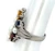 Sterling Silver Pearl  Garnet, Peridot, Blue Topaz, Amethyst, Citrine Three in one Band Ring size 8