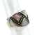 Sterling silver Marcasite Mother of Pearl Wide Band Ring Size 6.5