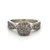 Sterling Silver Diamond Halo Two intertwine in one Band Ring Size 7