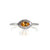 10k White Gold Marquise Cut East West Set Citrine Halo Ring Size 6.75