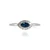 10k White Gold Marquise Cut East West Set Sapphire Halo Ring Size 6.75