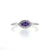 10k White Gold Marquise Cut East West Set Amethyst Halo Ring Size 6.75