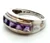 Sterling Silver Amethyst Row Wide Band Size 8