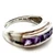 Sterling Silver Amethyst Row Wide Band Size 8